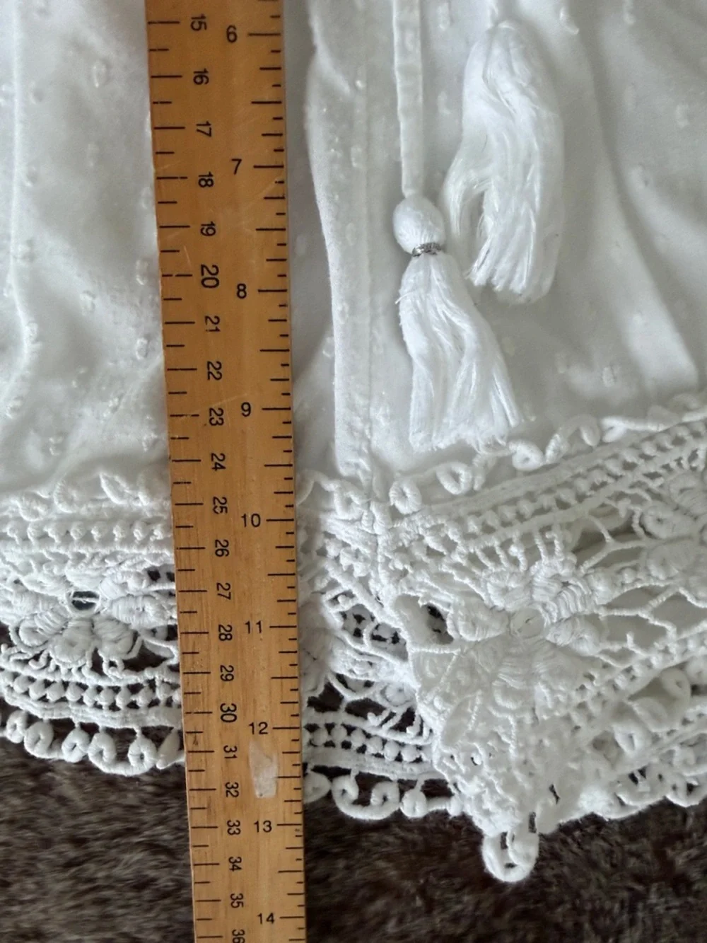 American Eagle Outfitters White High-Waist Crochet cotton Lace Comfy Shorts M - Picture 9 of 11
